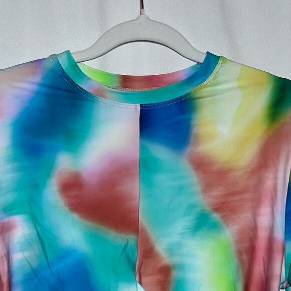 Citrus Reversible Crop Rashguard Swimsuit Top and Bottom Multi Womens Size Large - Picture 8 of 16